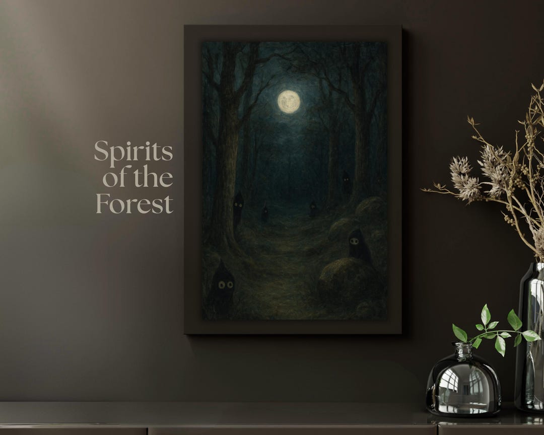 Dark Fantasy Forest Spirits Art Print – Mystical Gothic Decor (digital ...