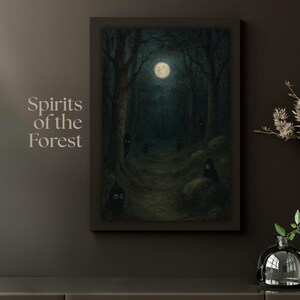 Spirits of the Forest – Dark Fantasy Digital Art Print – Mystical Forest Wall Decor in Multiple Ratios & Sizes