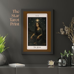 The Star Tarot Card Print – Mystical Digital Art Poster – Printable Tarot Wall Decor