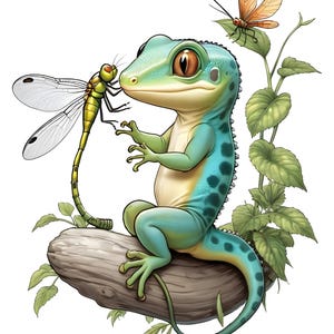 Educational Gecko Print | Reptile Wall Art | Science Classroom Decor | Children&#39;s Room Art | Nature Illustration | Digital Download