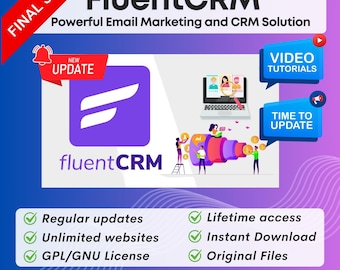 Fluent CRM Pro - Email Marketing and CRM Solution Plugin for WordPress | Wordpress plugins, Lifetime Updates, Latest Version