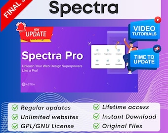 Spectra Pro - Build Websites Without Design Skills | Astra Premium, Wordpress plugins, Lifetime Updates, Latest Version