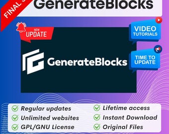 GenerateBlocks Premium - Collection Of Lightweight WordPress Blocks | Generatepress, Wordpress plugins, Lifetime Updates, Latest Version
