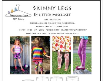 Leggings Skinny Legs - 12 meses a 14 años - Patrón de costura en PDF - Por LittleKiwisCloset