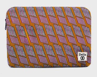 11" MacBook Case - Golden Rhombus African Print