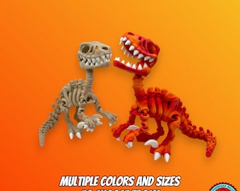 Velociraptor Skeleton Dinosaur – 3D Printed Articulated Fossil Toy & Collectible Gift