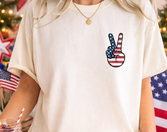 American Flag Peace Shirt,Patriotic T Shirt,4th of July Shirt,USA Independence Day Tee,Peace Loving American Shirt,USA 250th Anniversary