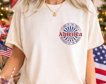 America Land of the Free Shirt,Patriotic Tshirt,4th of July Shirt,USA Independence Day Tee,USA 250th Anniversary,Fourth of July Tshirt