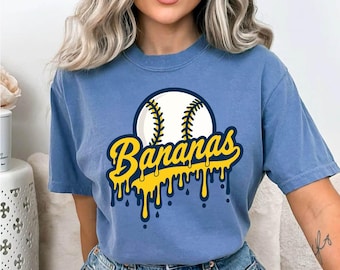Funny Banana Baseball T-Shirt: Sports Team Mascot, Hip Hop Style