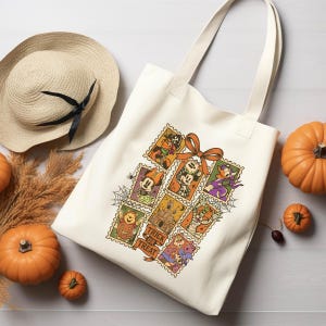 Mickey Halloween Tote Bag,Trick or Treat Canvas Bag,Disney Halloween Party Tote,Mickey & Friends Spooky Season Bag,Disneyland Halloween Bag