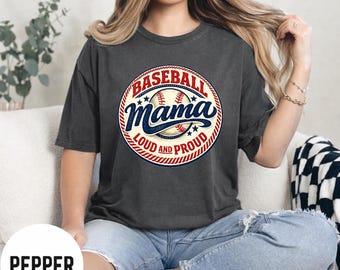Comfort Colors Baseball Mama Shirt,Baseball Season Shirt,Game Day Tee,Gift for Sports Moms,Retro Baseball Mom Shirt,Raising Ballers T-shirt