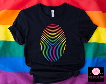 Rainbow Fingerprint Pride Shirt: LGBTQ Equality Tee