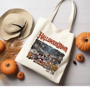 Halloweentown Tote Bag,Mickey Halloween Tote Bag,Disney Halloween Party Tote,Mickey & Friends Spooky Season Bag,Disneyland Halloween Bag