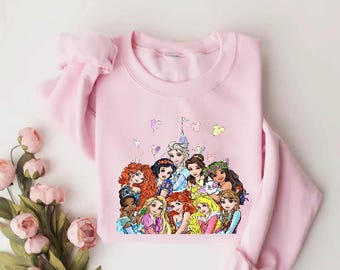 Disney Princess Comfort Colors T-shirt,Disneyland Girls Trip Tee,Cinderella Sweatshirt,Snow White Shirt,Rapunzel Outfit,Princess Ariel Tee
