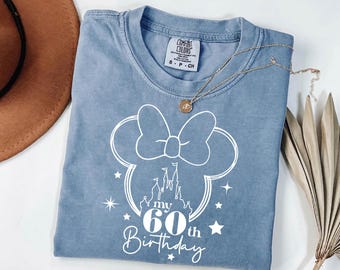 Minnie Mouse 60th Birthday Comfort Colors T-Shirt, Custom Age Sweatshirt and Hoodie