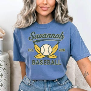 Retro Savannah Baseball Shirt,Vintage Soft Tee,Unisex Comfort Colors Shirt,Banana fan Gift,Summer Sports Top,Bananas Baseball Comfort Colors