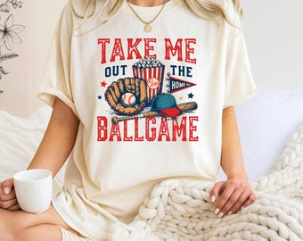 Take Me Out to the Ballgame Shirt,Vintage Baseball Tshirt,Baseball Mama Tee,Gift for Baseball Lover,Baseball Fan Shirt,Sports Aesthetic Top