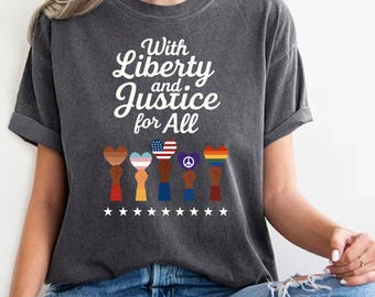 Camiseta Libertad y Justicia para Todos: Camiseta Antirracista y de Derechos Humanos
