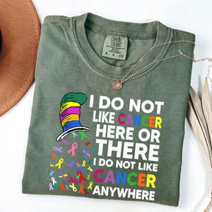 I Do Not Like Cancer Here Or There T-shirt,Breast Cancer Awareness Month Shirt,Breast Cancer Survivor Shirt,Motivational Gift,Cancer Support