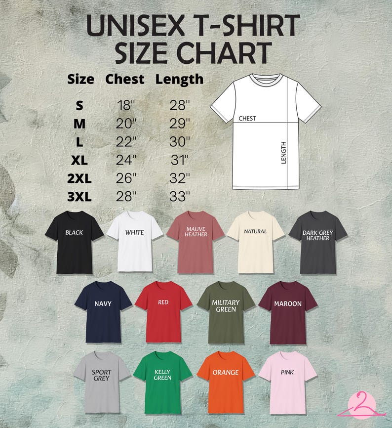 a t - shirt size chart for men and women