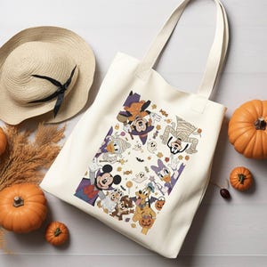Spooky Mickeyand and Friends Halloween Tote Bag,Trick or Treat Canvas Bag,Halloween Party,Autumn Cozy Tote Bag,Horror Tote Bag