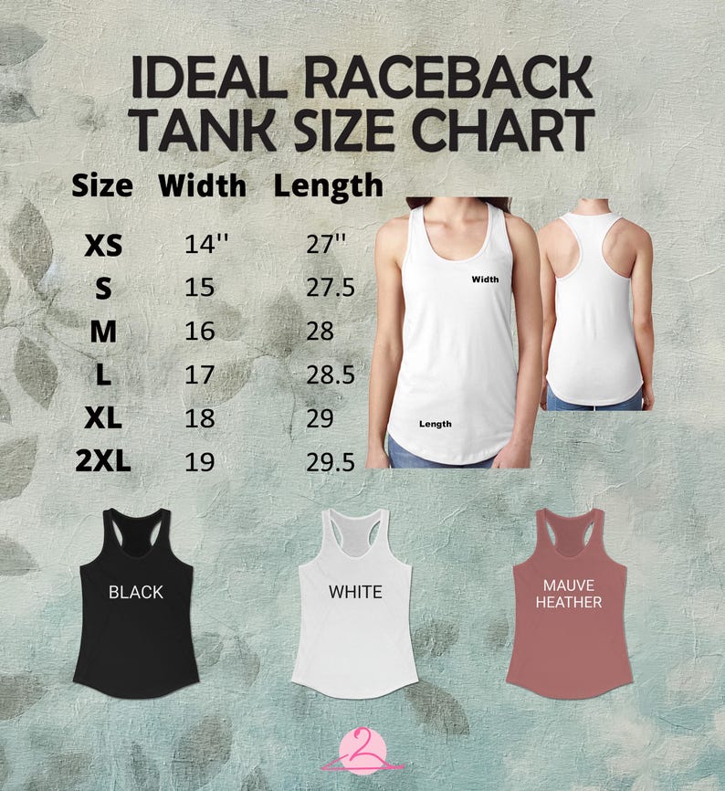 a women's tank top with measurements and measurements