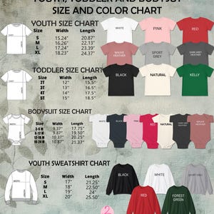 a poster showing the sizes of children's clothing