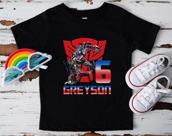 Birthday Boy Transformer Shirt,Birthday Squad Trans4mer Shirt,Custom Name Birthday Boy Shirt,Personalization Disney Family Vacation Tees
