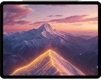 Golden Peak Sunset AI Video Loop: Ethereal Mountain Fantasy (MP4 & PNG)