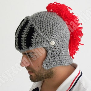 Winter Hats Game of thrones Boyfriend gift Winter hat Knight Helmet Mens hat gift Crochet bike mask Winter Knit Cap, Mens Knitted Beanie image 3