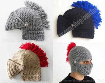 mens winter boyfriend gift Mens Knight Helmet Hat Crochet Slouch Mens Handmade Winter Men Snowboard Ski Hat unisex FREE SHIPPING