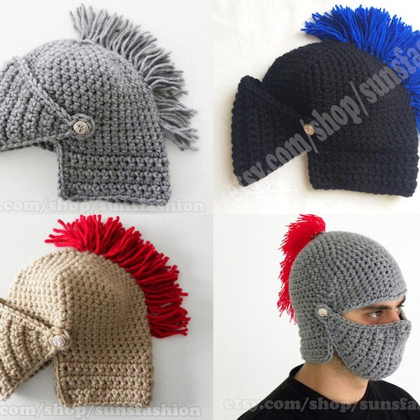 mens winter boyfriend gift Mens Knight Helmet Hat Crochet Slouch Mens Handmade Winter Men Snowboard Ski Hat unisex FREE SHIPPING