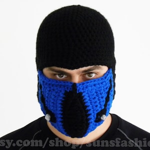 Sub-Zero Mortal Kombat teen boy gift Accessories Mask Beanie Hat Slouch Handmade Winter Men Snowboard Ski Hat unisex FREE SHIPPING image 1