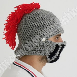 Winter Hats Game of thrones Boyfriend gift Winter hat Knight Helmet Mens hat gift Crochet bike mask Winter Knit Cap, Mens Knitted Beanie image 1