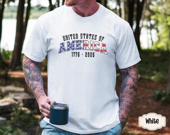 250-jähriges Jubiläum USA T-Shirt, Vaterländisches Rot Weiß Blaues T-Shirt