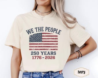 We The People 250 Years Shirt, Vintage American Flag Tee