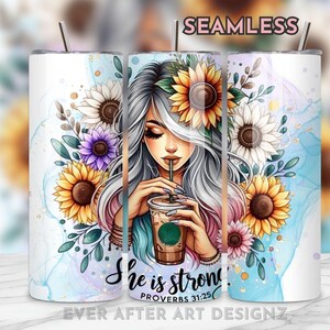 Christian Tumbler Wrap, Sunflower Tumbler, Bible Verse 20 oz Skinny Sublimation Tumbler Design, Sublimation Design Png,Tumbler Png Downloads