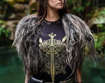 Claíomh a' Dealbhtha ~ GOLD edition ~ Celtic Sword T-Shirt ~ Irish Mythology Organic Tee
