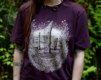 Orkney's sentinels ~ Standing Stones of Stennes T-Shirt ~ Organic Cotton Celtic Design