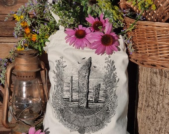 Orkney's sentinels ~ Fair Wear certified Tote Bag, recycled cotton, 300 gsm