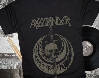 Axegrinder T-Shirt ~ Dark Discharge Print ~ Organic Cotton