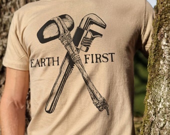 Earth First T-Shirt ~ Activism Environmentalist Punk Clothing