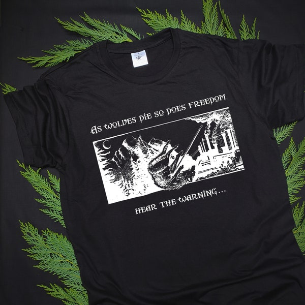 As wolves die so does freedom ~ t-shirt (Punk clothing/Punk t-shirt/Crust/Metal/Green anarchy/Environment/Anticiv/Animal Liberation/Earth)