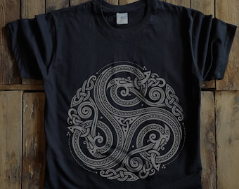 READY TO SHIP - Silver ink ~ An Thríbhís Mhòr ~ organic cotton t-shirt size L