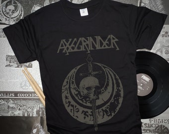 Axegrinder ~ dark discharge ink t-shirt (Crust Punk/Crust t-shirt/Punk clothes/Punk clothing/Punk t-shirt/Metal/Black metal/Metalpunk/Axes)