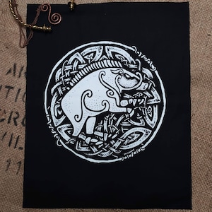 Parche celta de jabalí ~ Ropa pagana con nudos