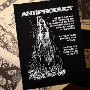 Antiproduct Backpatch ~ Hand Siebdruck Punk Aufnäher