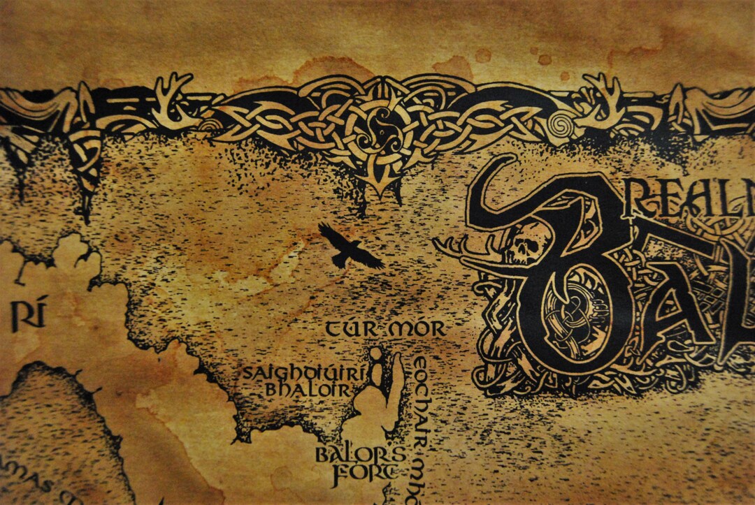Realm of Balor Map (II Version) ~ Hand Pulled Fine Art Print on Hand ...