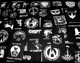 SALE // 5 punk/crust/political patches (Punk clothing/Punk clothes/Crust Punk/Crust t-shirt/Patch/Metal/Anarchism/Environment/Vegan/Band)