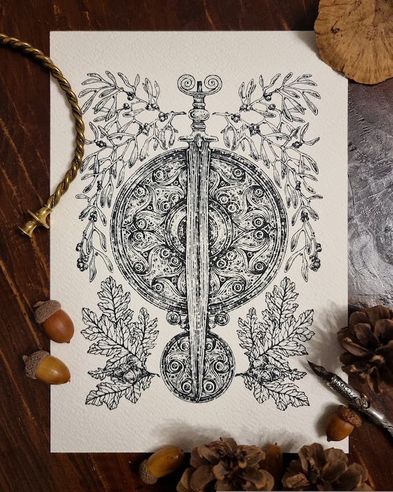 La Tène ~ Celtic Art Print ~ Hand-Pulled Fine Art by Giulia Nasini